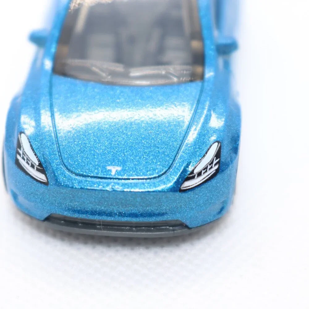 Matchbox blue Tesla Y model custom keychain